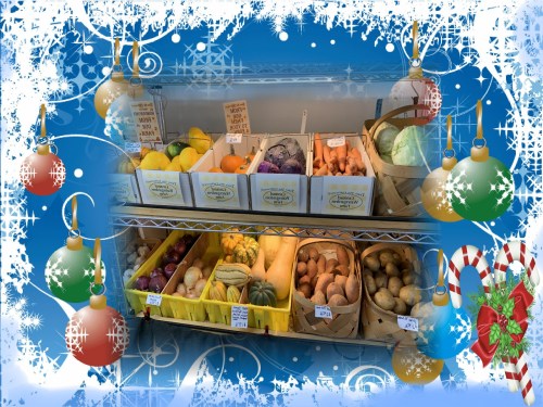 our veggies on christmas-ornamentblueTU